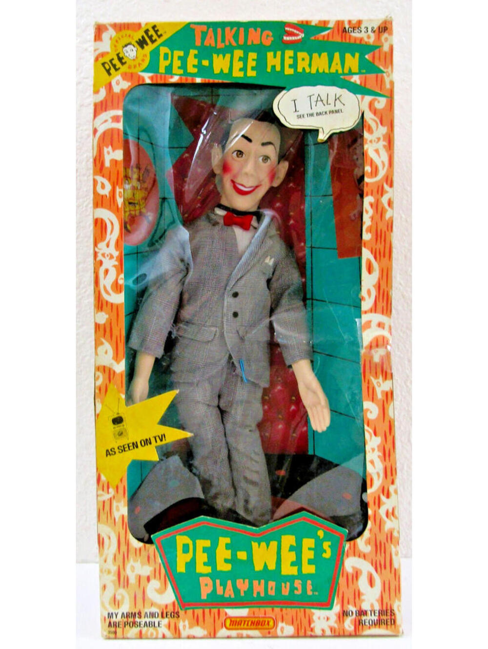 Pee-Wee Herman Talking Doll Mint Condition in Original Box 1987